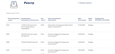 Единый реестр российских программ для ЭВМ и БД